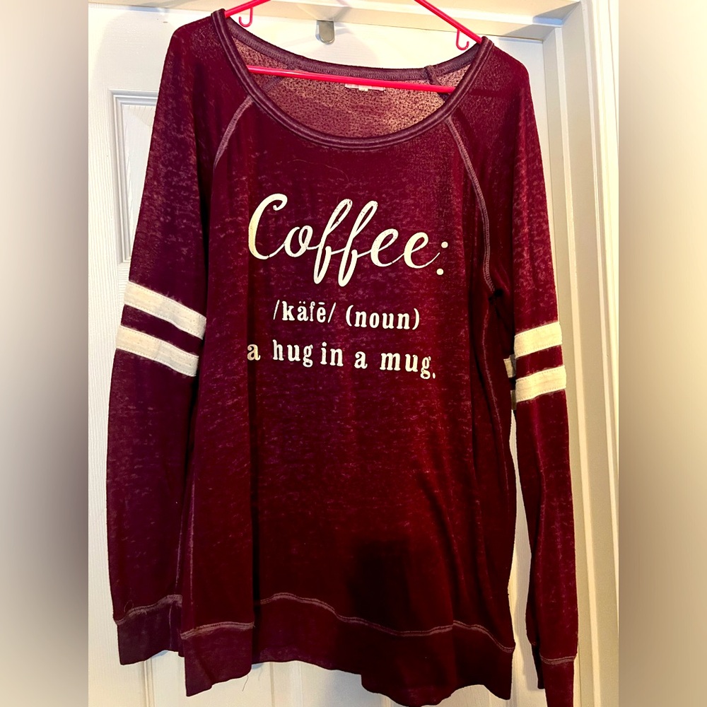 Maurice’s long sleeve light sweater! Scoop neck, size large, GUC.